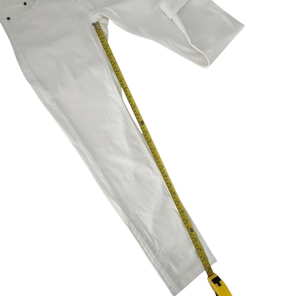 OUI Newport Slim White Jeans with Stripe Cuffs size 6 - Picture 15 of 16